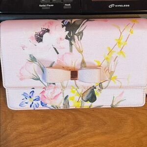 Floral Pink Clutch with Bow